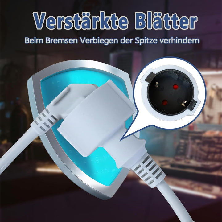 Verlängerungskabel 10m Kabel Überspannungsschutz - IP44 Wasserdicht Innen Verlängerungskabel - Isoli