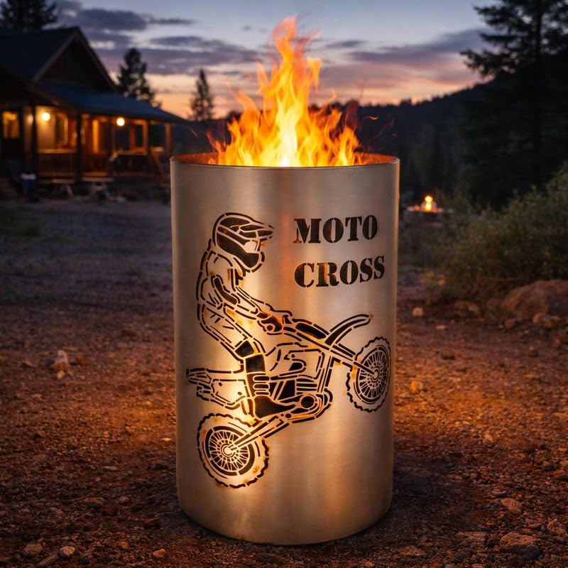 Feuertonne/Feuerkorb mit Motiv Moto Cross