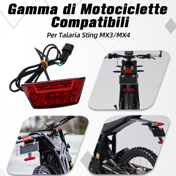 Runfarr Motorrad-Bremsrückleuchten, Rückleuchten, Lampen, DRL-Licht für Talaria Sting Talariasting M