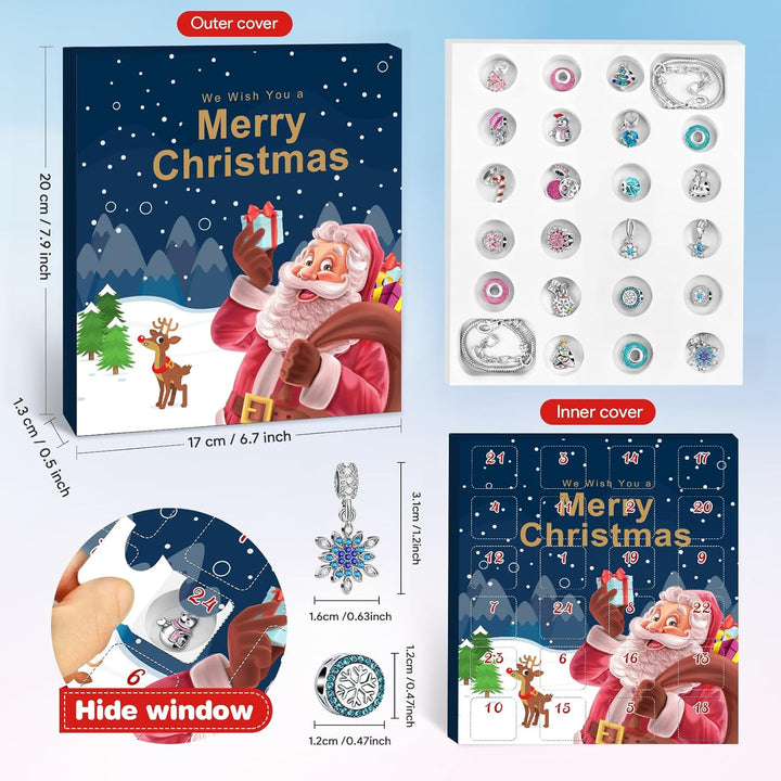 Adventskalender 2023 Kinder Mädchen, Schmuck Mädchen 24 Füllung Weihnachtskalender Basteln Geschenke
