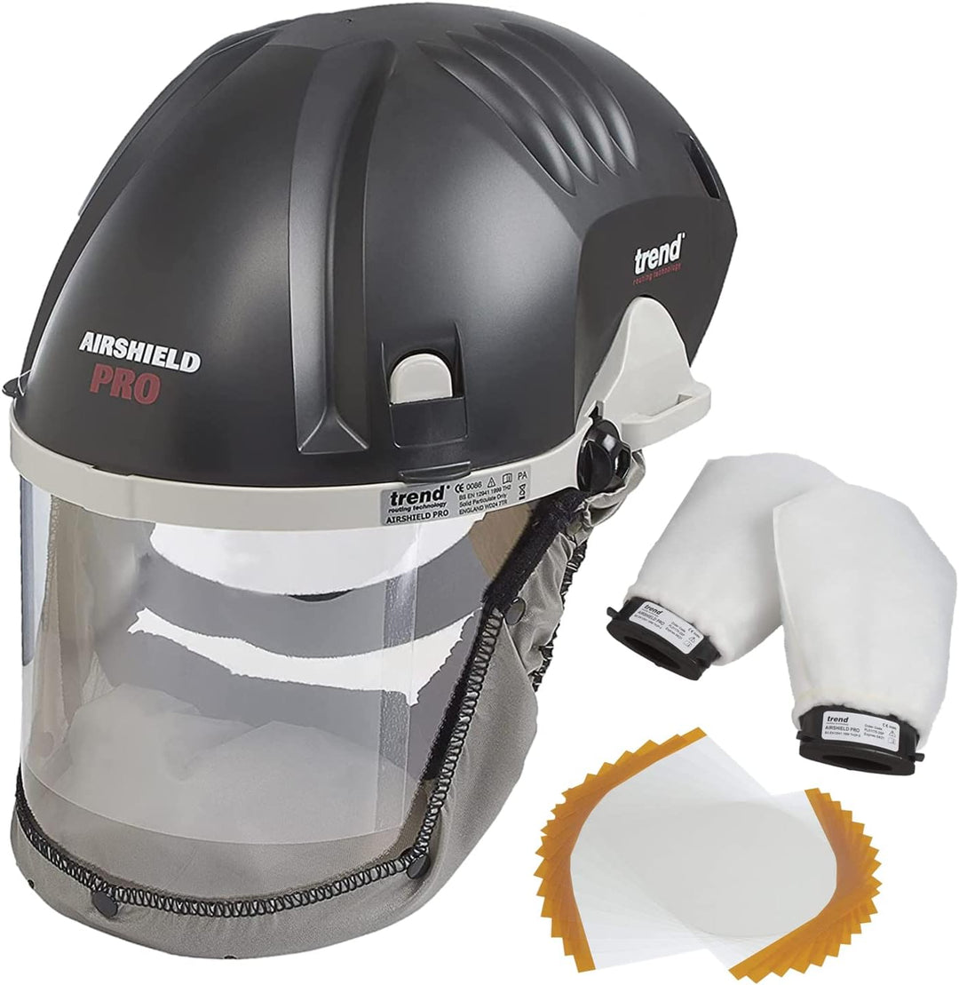 Trend Airshield Pro Atemschutzmaske und Gesichtsschutzpaket mit zusätzlichen Visierüberzügen und zus