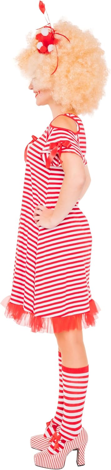 Deiters Kleid Shoulder-Cut mit Schleifen Damen rot/weiss S/M