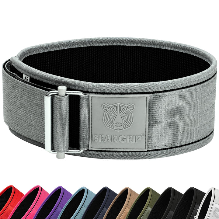 BEAR GRIP - Selbstverriegelnder Gewichthebergürtel, Premium Gewichthebergürtel für Crossfit, Powerli