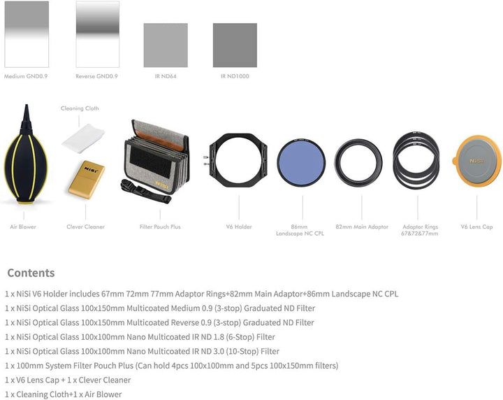 NiSi 100mm System V6 Filter Holder Kit Third Generation (Starter Kit Plus), Starter Kit Plus