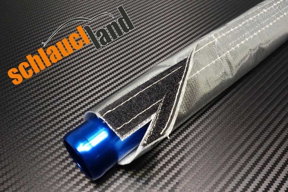 Schlauchland 1m Alu-Titan Hitzeschutzschlauch mit Klettverschluss *** schützende Isolierung Kabelumm