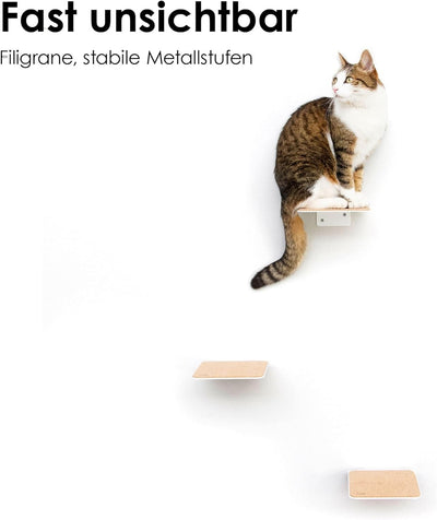 LucyBalu® Katzentreppe Wand Innen & Aussen 3er Set | Kletterwand für Katzen | Wandpark für Katzen bi