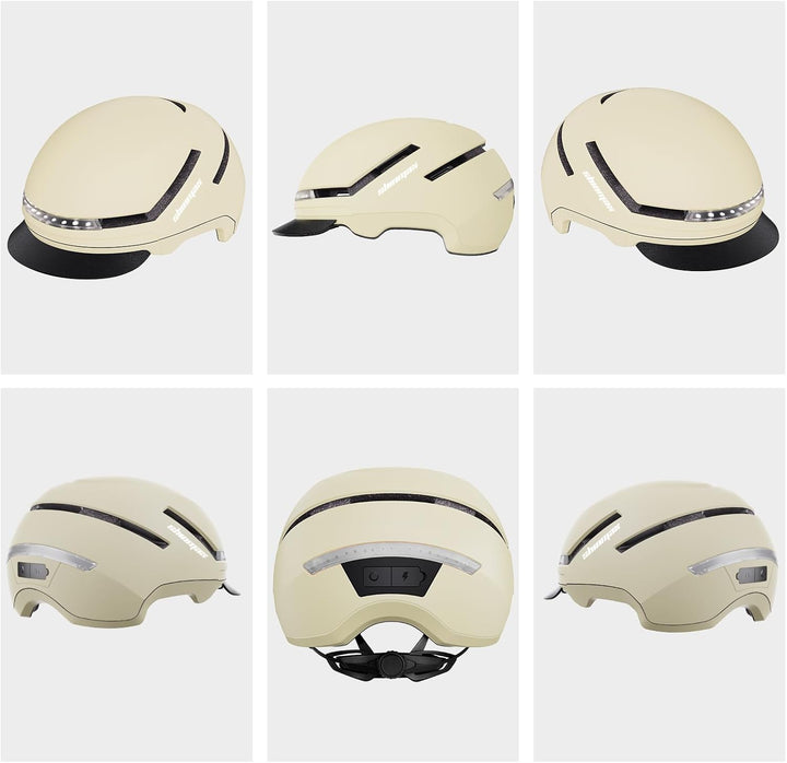 Shinmax Fahrradhelm Damen Herren mit Blinker & Licht, Fahrrad Helm Erwachsene mit USB Wiederaufladba