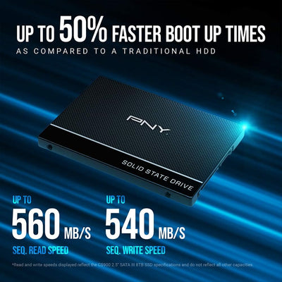 PNY CS900 1TB 2.5” SATA III Internal Solid State Drive (SSD) - (SSD7CS900-1TB-Rb) 1TB 2.5 SATA, 1TB