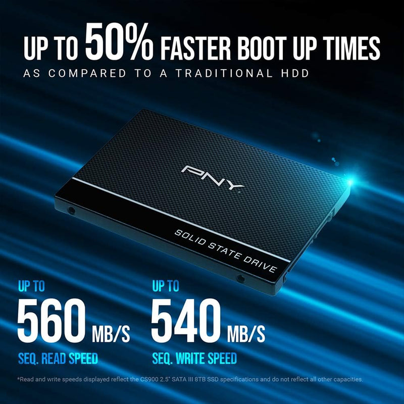 PNY CS900 1TB 2.5” SATA III Internal Solid State Drive (SSD) - (SSD7CS900-1TB-Rb) 1TB 2.5 SATA, 1TB