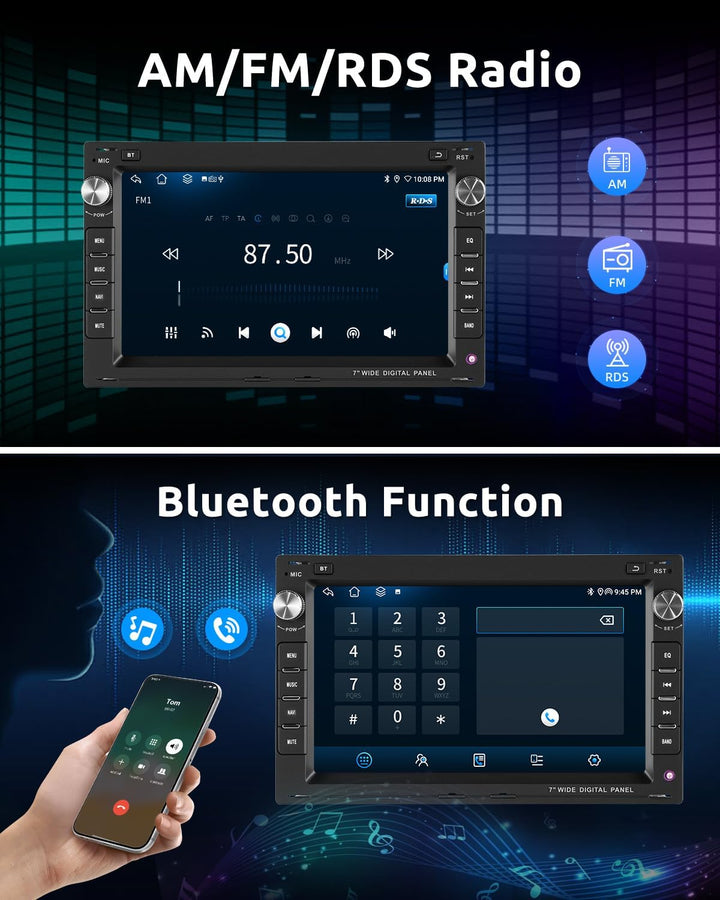 ESSGOO 4+64G Android 15 Autoradio Wireless CarPlay und Android Auto Für VW, Android 15