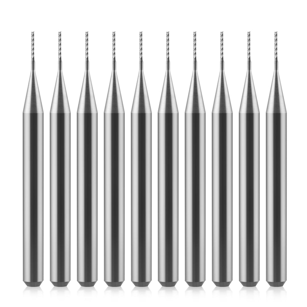 0,5 mm Schaftfräser CED Hartmetall Schaftfräser Gravierfräser CNC-Fräser für PCB-Maschine, 10 Stück
