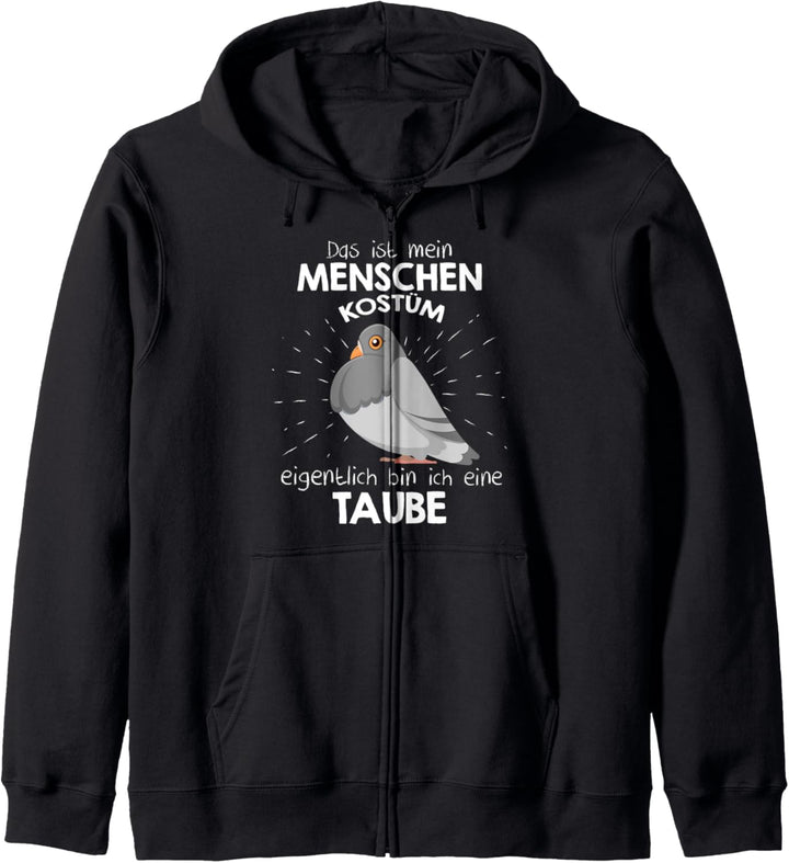 Mein Menschen Kostüm Bin ich eine Taube, Halloween Outfit Kapuzenjacke