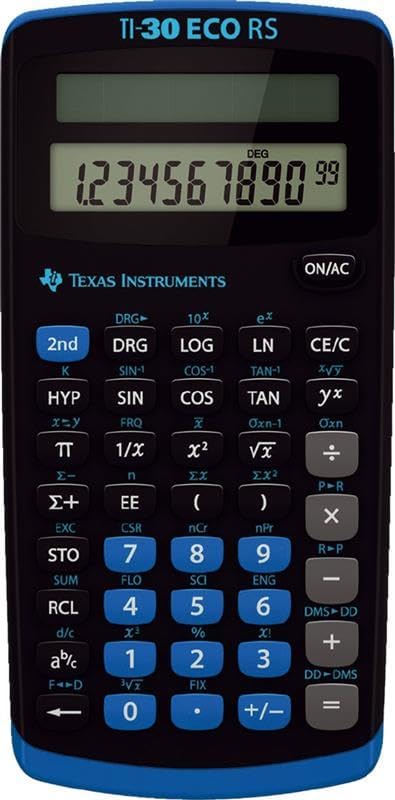 TI-30 ECO RS Schulrechner mit Schutztasche (Schwarz), Schwarz