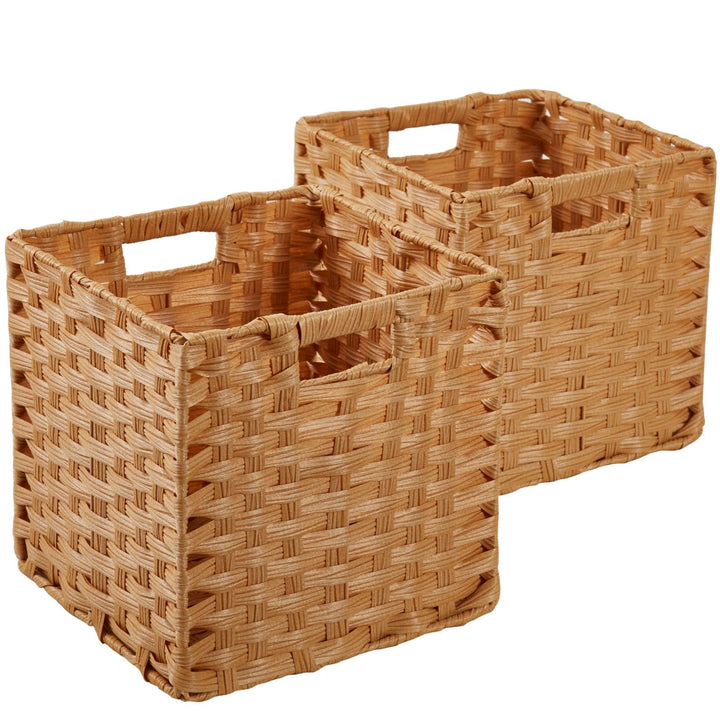 Aufbewahrungskorb, 31x31x31cm Faux Rattan Kallax Boxen, Aufbewahrungsbox für Spielzeug Kleidung Rega