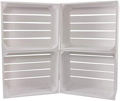 moooble 6er Set Neue weisse/Weisse Obstkiste 50cm x 40cm x 30cm Holzkiste mittelgross Kiste Schuhbox