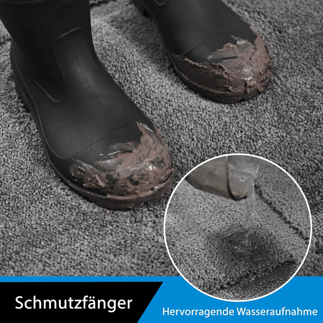 Oiilores Fussmatte 60x90 cm Innen, rutschfeste Schmutzfangmatte, Maschinenwaschbare Sauberlaufmatte,