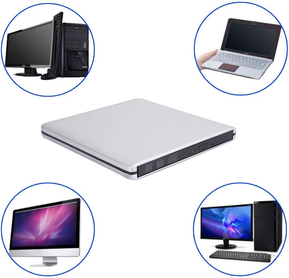 Externes CD Laufwerk USB 3.0 Externe Hochgeschwindigkeits DVD/CD-RW Laufwerke Externer Aluminium Kar