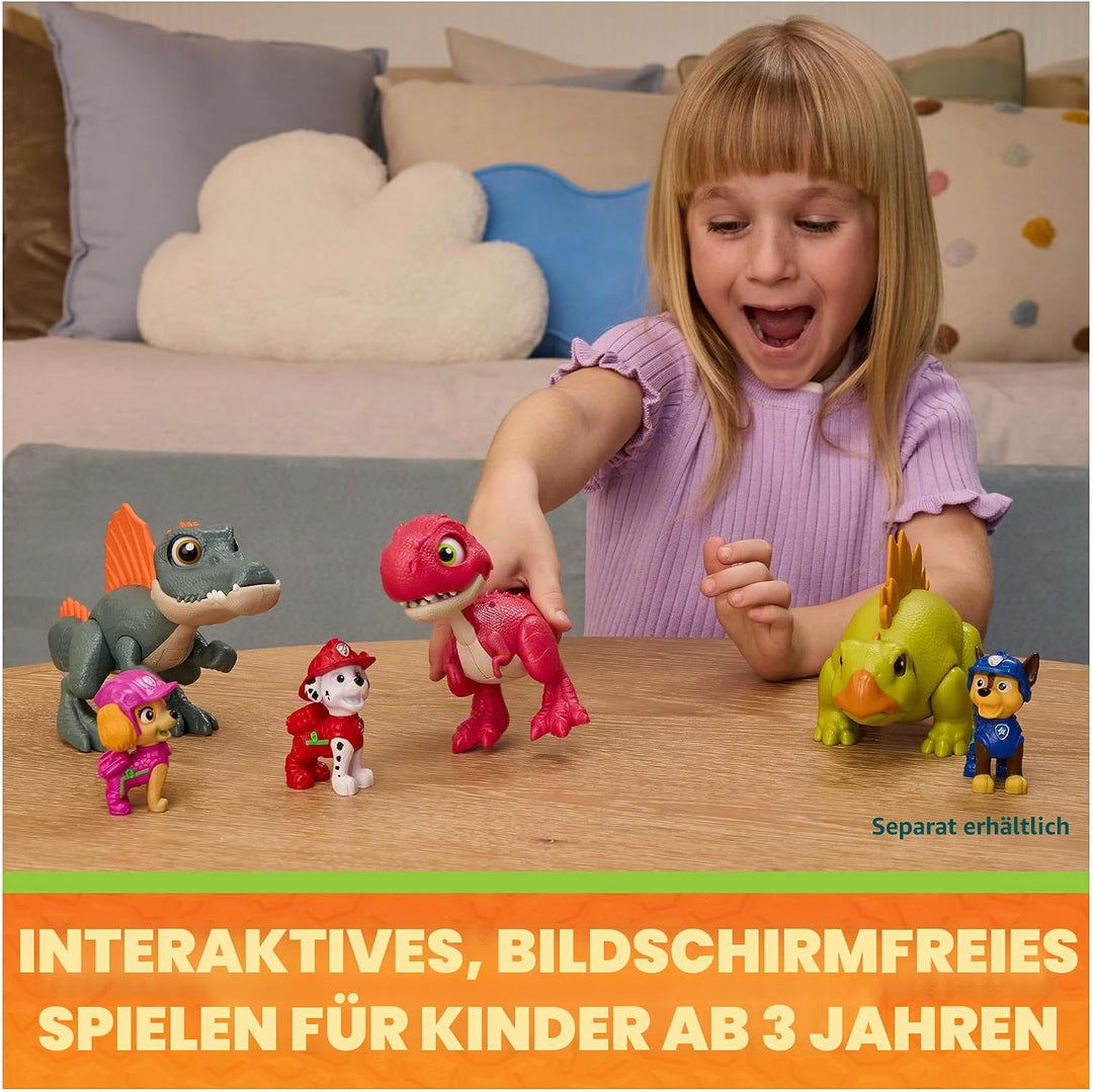 PAW PATROL: Der Dino Film, Roaring Pups, Chase-Figur &amp; Stegosaurus-Dino, der durch Bewegung mit real