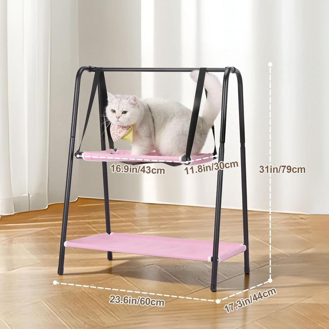 Etagen-Katzenschaukel Hängebett, Kätzchen-Hängematten mit Kissen, erhöhte Schaukeln für Katzen und K