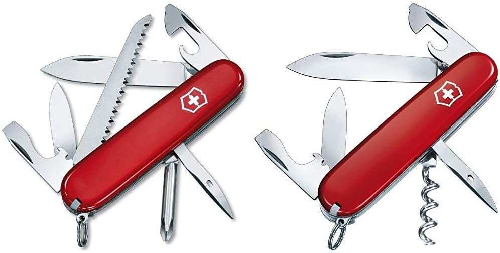 Victorinox Taschenmesser Hiker (13 Funktionen, Holzsäge, Phillips-Schraubendreher, Zahnstocher) rot