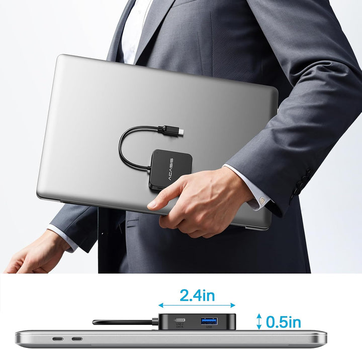 ACASIS USB-C Hub 10 Gbps, 6-in-1 Multiport Adapter mit 4K@60Hz HDMI, 100W PD, USB-A-3.2-Datenanschlu