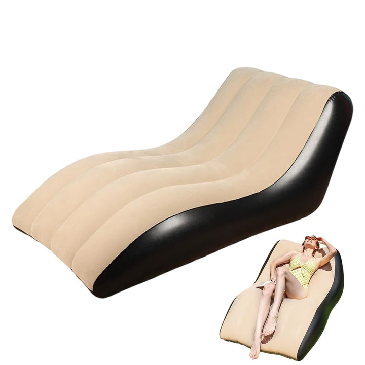 FARYODI Aufblasbares Sofa mit Fusshocker, Aufblasbarer Sessel, Wasserdichtes Luftsofa Aufblasbares,