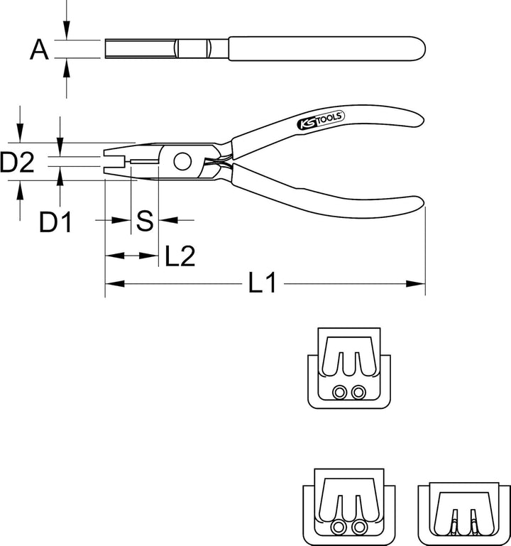 KS Tools 115.1435 Crimpzange für Steckhülsen Ø 0,5-6mm²