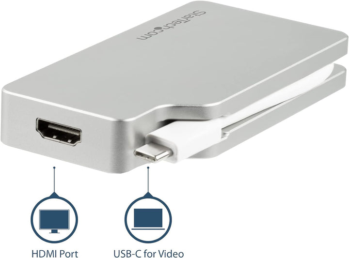 StarTech.com Aluminium Reise A/V Adapter 4-in-1 USB-C auf VGA, DVI, HDMI oder mDP - USB Type-C Adapt