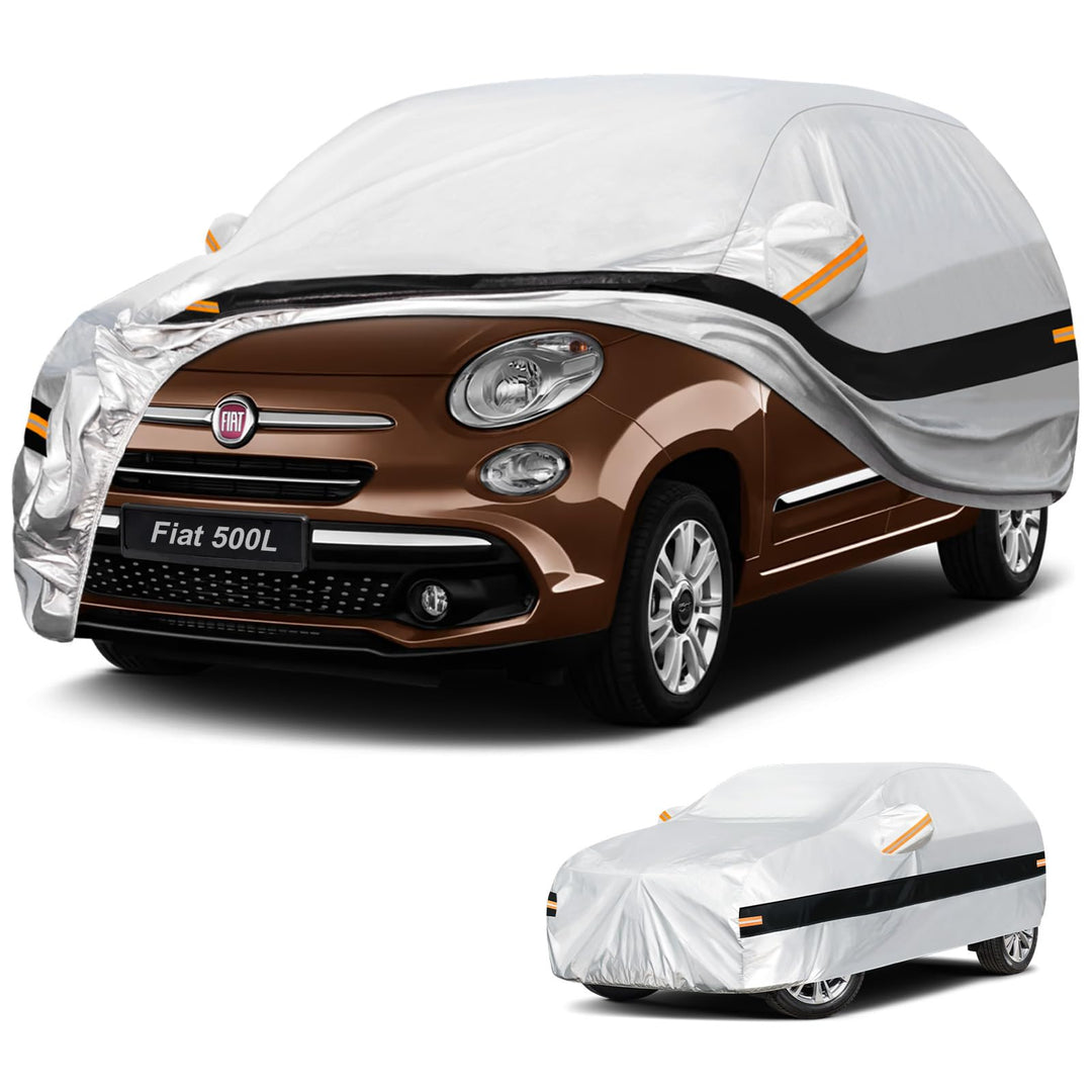 Autoabdeckung Passend für FIAT 500L（2012-2018） 10 Schichten Vollgarage Auto Abdeckplane 100% Wasserd