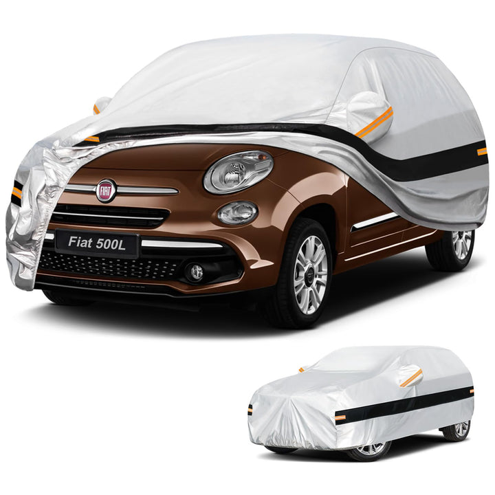 Autoabdeckung Passend für FIAT 500L（2012-2018） 10 Schichten Vollgarage Auto Abdeckplane 100% Wasserd