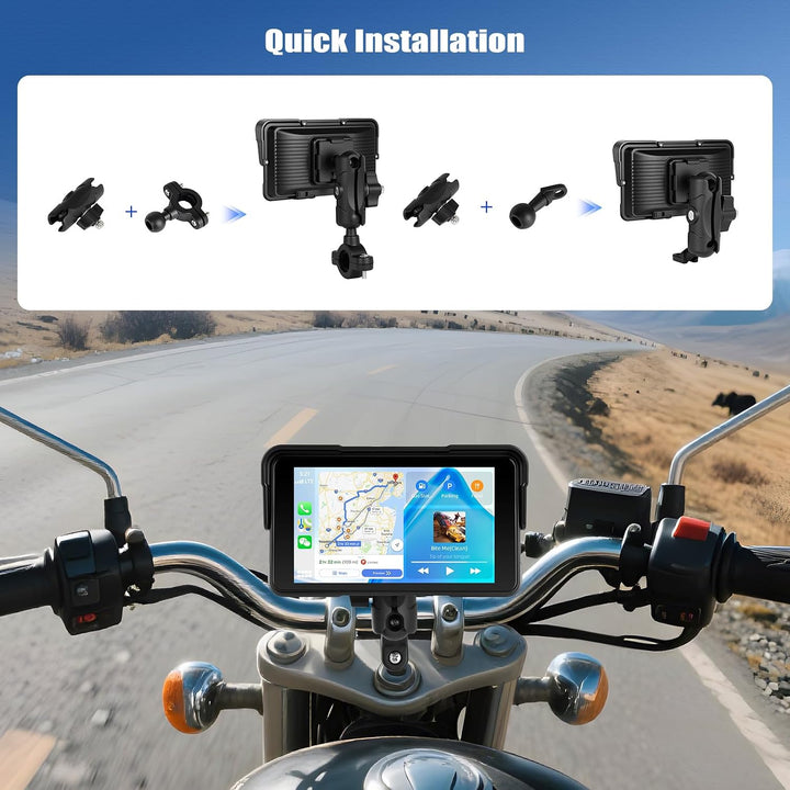 SIXWIN Motorrad Carplay Bildschirm für Moto mit Wireless Carplay Android Auto, 5 Zoll HD Touchscreen