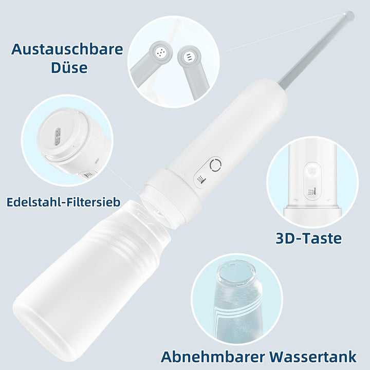 Tragbares Reise-Bidet 400ml – IPX7 wasserdicht, 3 Druckstufen, elektrischer Dauerstrahl – für Campin