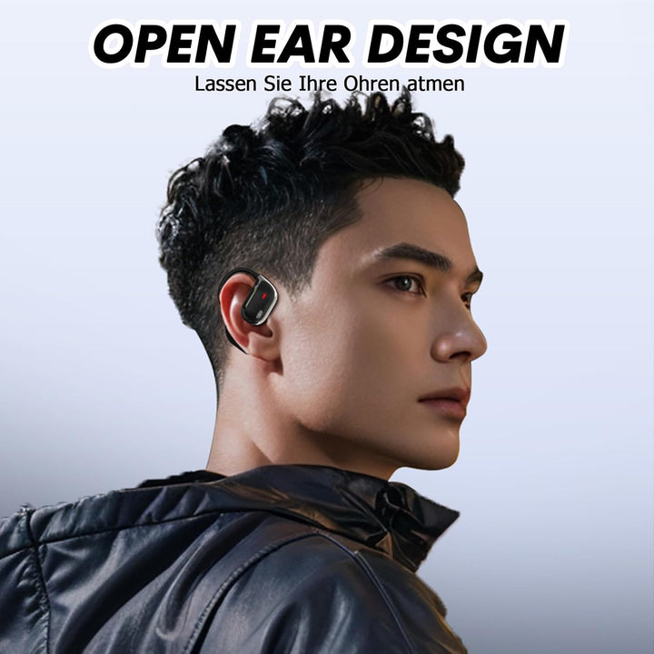 Xmenha Open Ear Kopfhörer kabellos Bluetooth 5.4 mit 4 Mic Luftleitung Knochenschall Sportkopfhörer