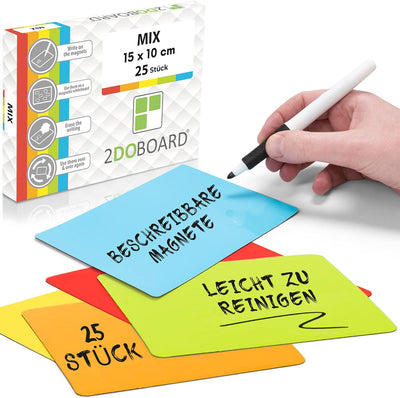 2DOBOARD Beschreibbare magnete 15 x 10 cm für Kanban Board oder Scrum Tafel - 25 Stück - Scrum Karte