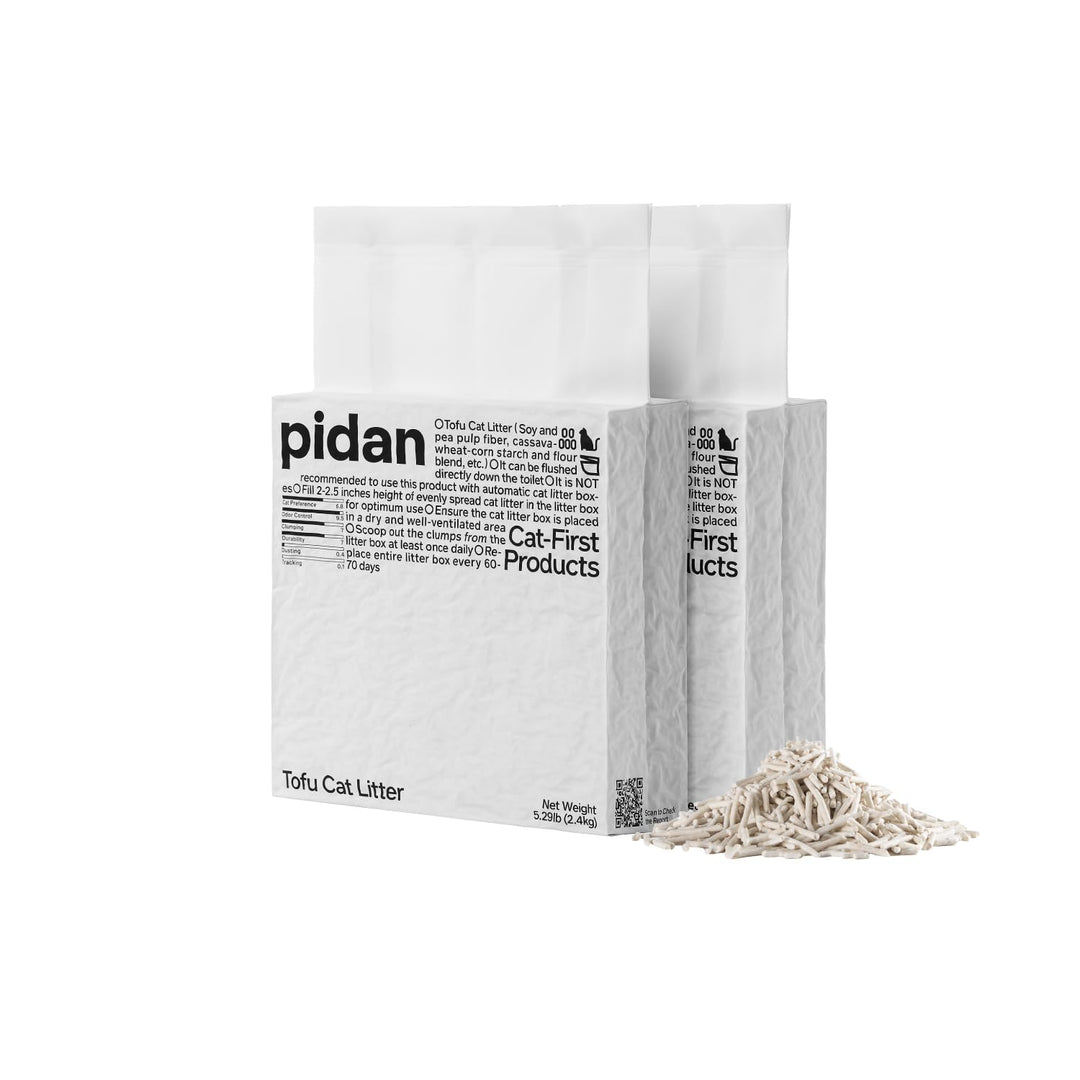 pidan Tofu Katzenstreu 4,8kg (2 Beutel), Klumpend, Spülbar, Ultra Saugfähig Und Schnell Trocknend, 1