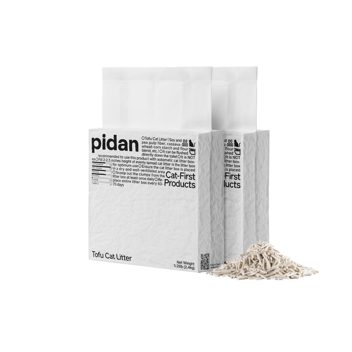 pidan Tofu Katzenstreu 4,8kg (2 Beutel), Klumpend, Spülbar, Ultra Saugfähig Und Schnell Trocknend, 1