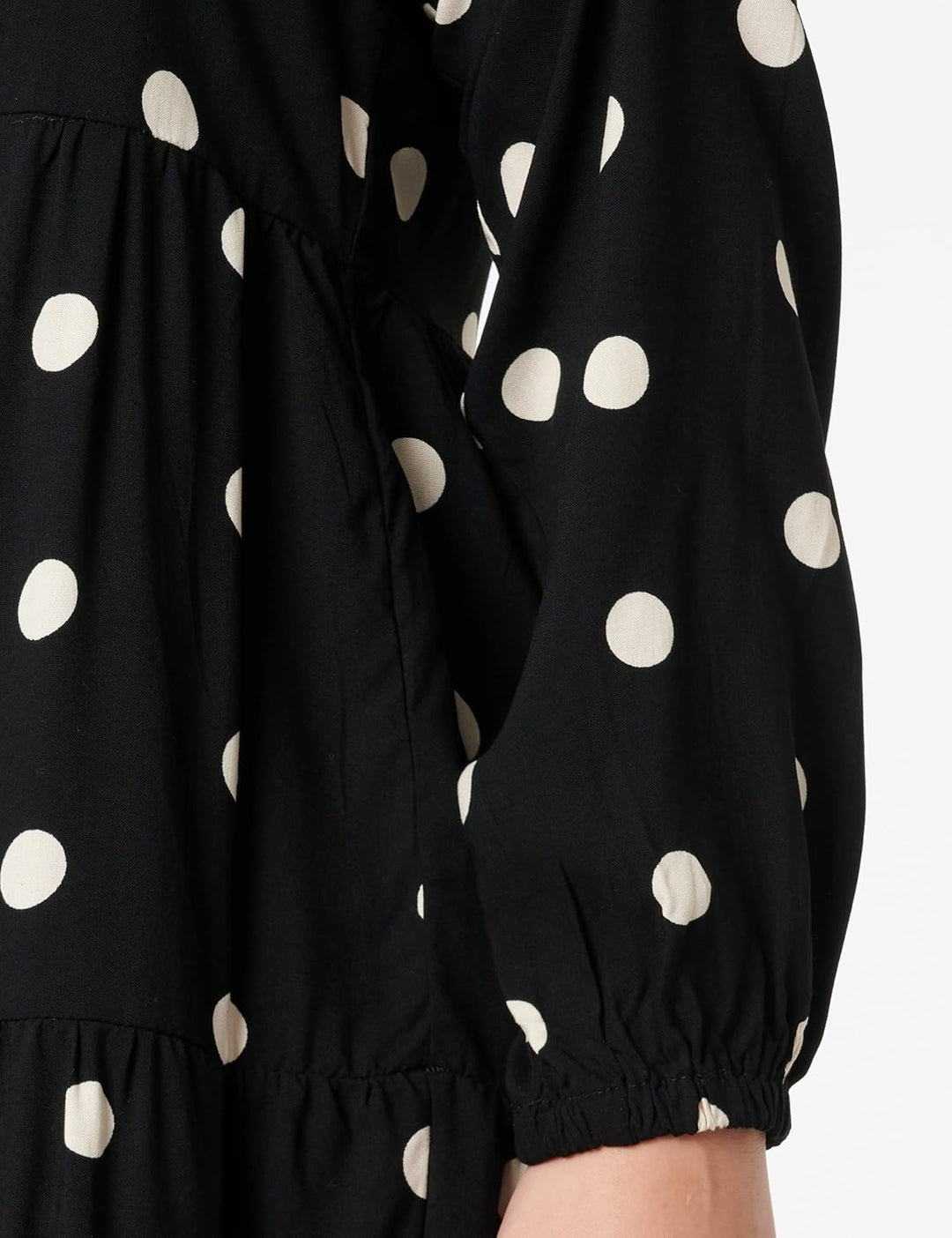 ONLY Damen Onlnova Life L/S Thea O AOP Ptm Dress S Black/Aop:343 Big Dot, S Black/Aop:343 Big Dot