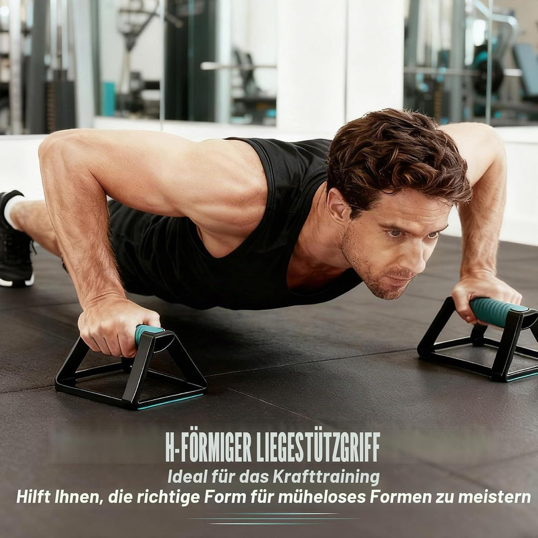 2 Liegestützgriffe in H-Form mit rutschfester Unterseite für Outdoor-Training zu Hause, leicht und t
