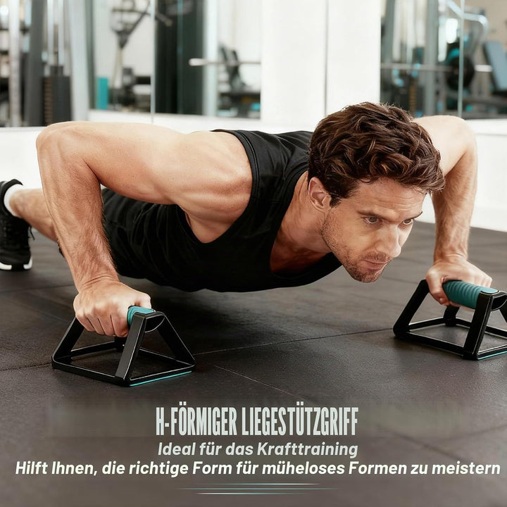 2 Liegestützgriffe in H-Form mit rutschfester Unterseite für Outdoor-Training zu Hause, leicht und t