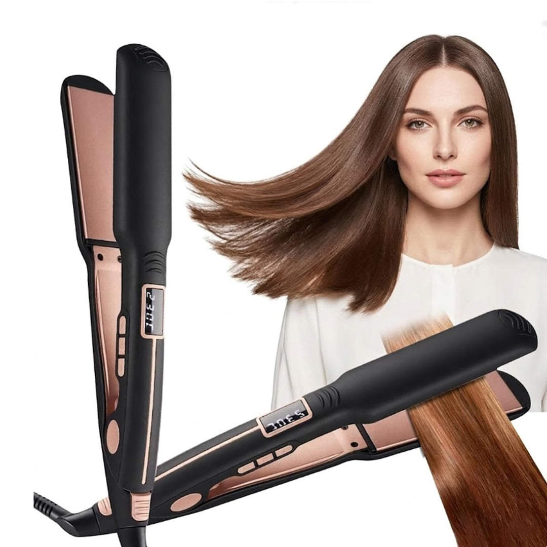 Haarglätter Ionen & Titan, Professionelles Glätteisen mit LCD-Display, 100-230°C Einstellbar, 10 Sek