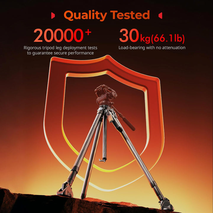 SMALLRIG x Potato Jet Tribex Hydraulisches Stativ aus Kohlefaser, schnell ausziehbares Kamera-Reises