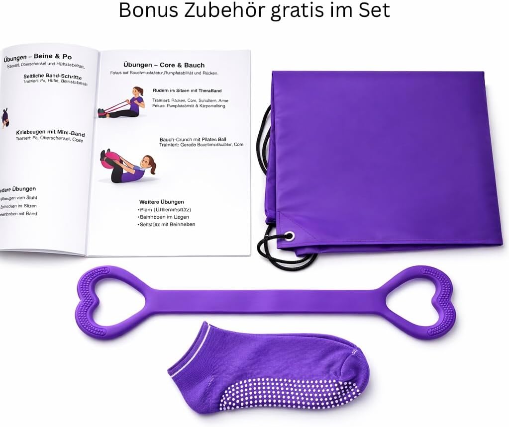 Pilates-Set für zu Hause – Pilates-Trainingsset mit Widerstandsbändern, Pilatesball & Zubehör – Home