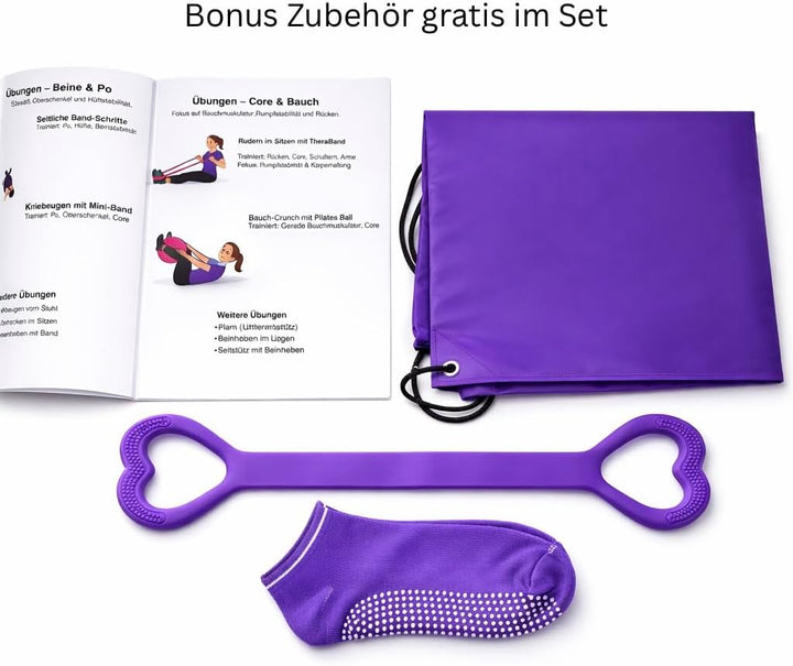 Pilates-Set für zu Hause – Pilates-Trainingsset mit Widerstandsbändern, Pilatesball & Zubehör – Home