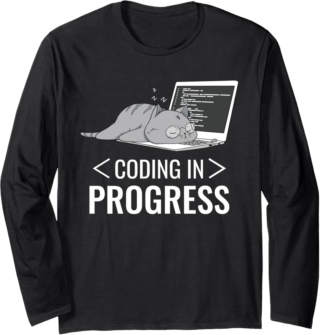Programmieren Computer Nerd Katze Langarmshirt