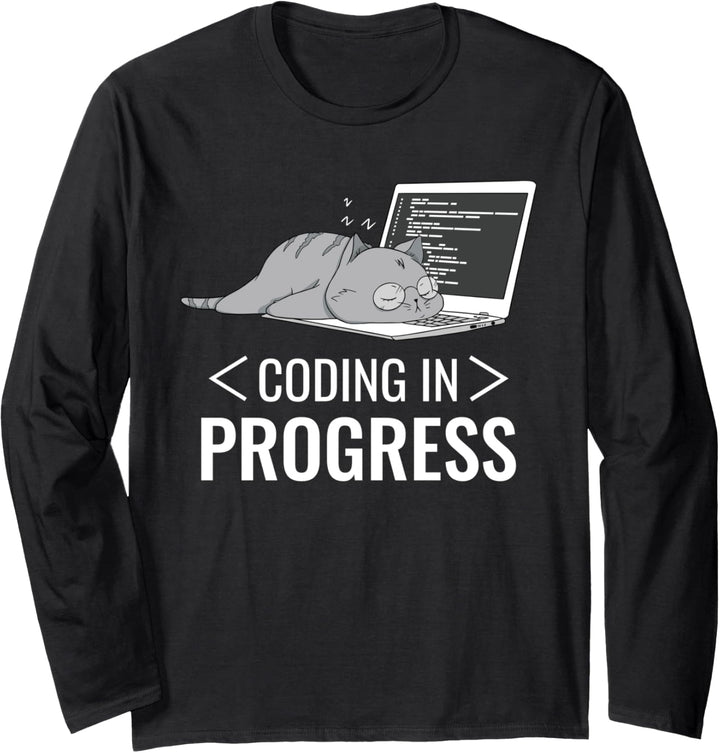 Programmieren Computer Nerd Katze Langarmshirt