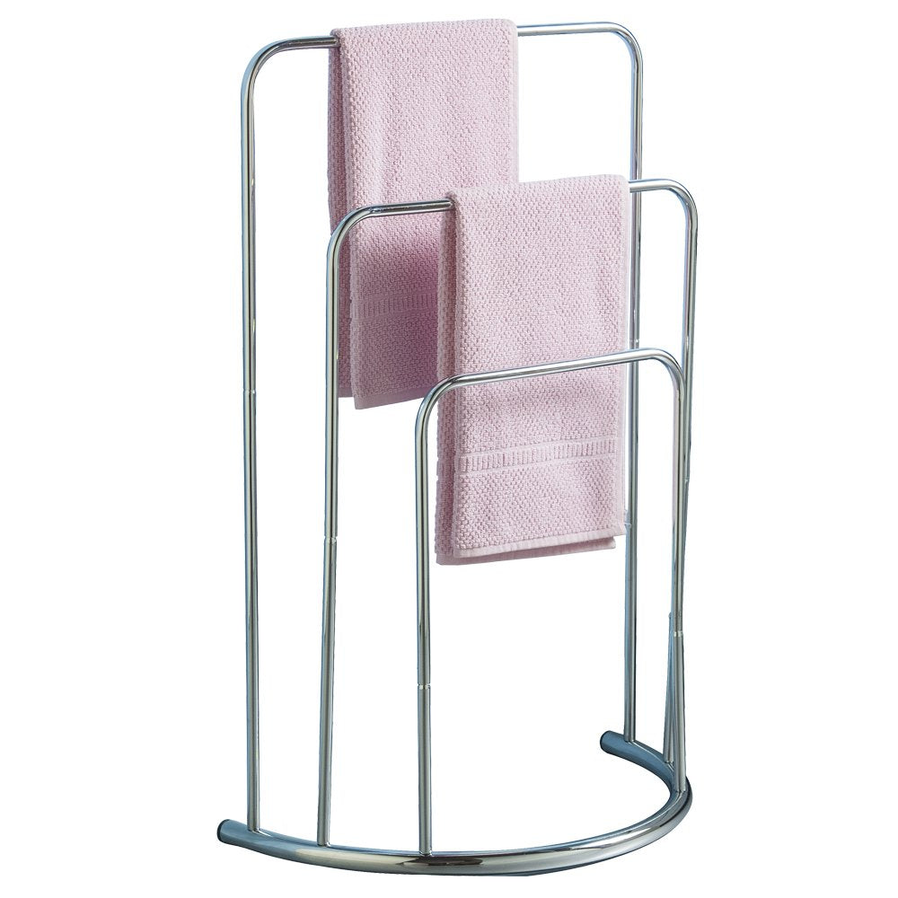 Bath Vida Handtuchhalter mit 3 Etagen, freistehend, gebogen, Metall, Chrom Gebogener Handtuchhalter,