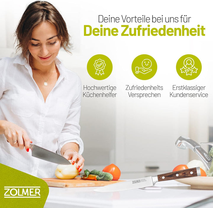 ZOLMER Profi Allzweckmesser – Scharfes Gemüsemesser in Premium Qualität – Gefertigt aus Deutschem Ed