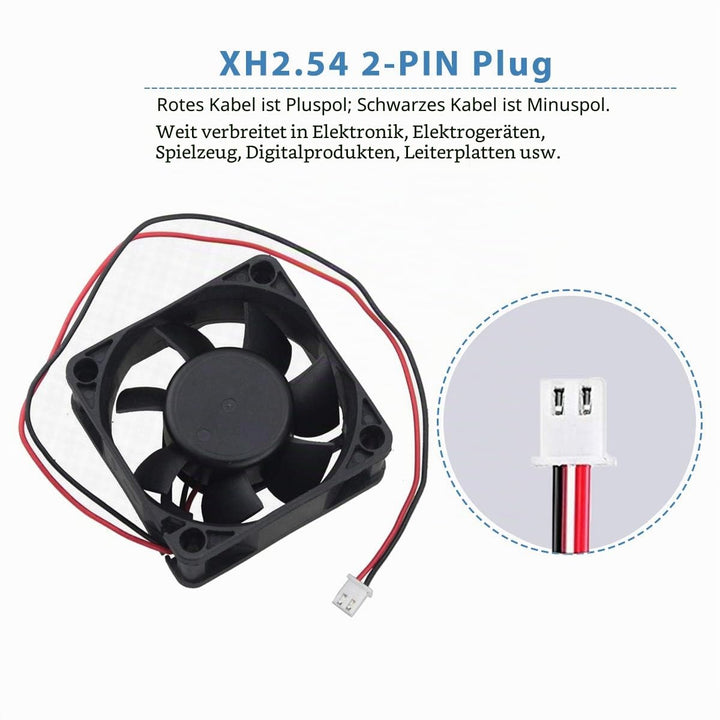 GDSTIME 60mm Lüfter 12V Lüfter 60 x 25mm PC Lüfter Dual Kugellager 60mm Computerlüfter 6CM Gehäuselü
