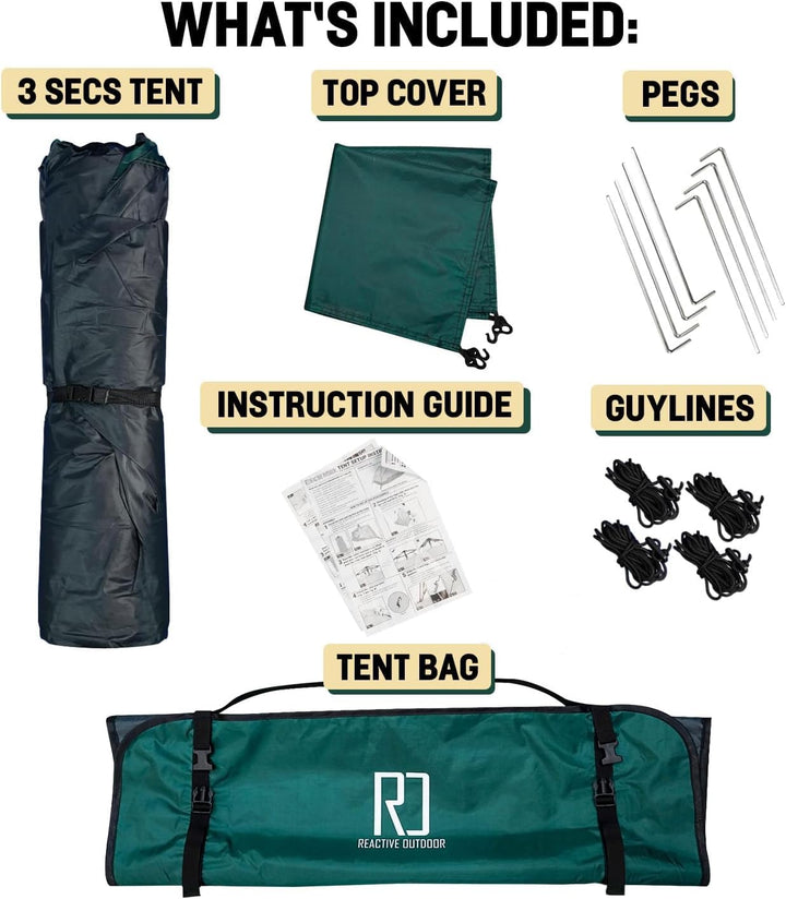 Reactive Outdoor Zelt - 3 Sekunden Zelt - 3 Sekunden Instant Pop Up Zelt - Einfache und schnelle Ein