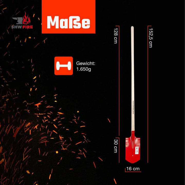 SHW-FIRE Kabelgrabenschaufel, 30x16cm, robuster Spezialstahl, Trittschutz, Profi Grabenschaufel